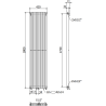 Mexen Kansas dekoratiivne radiaator 1800 x 420 mm, 1242 W, must - W204-1800-420-00-70