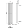 Mexen Kansas dekorativni radijator 1800 x 420 mm, 1242 W, crni - W204-1800-420-00-70
