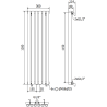 Mexen Nevada grzejnik dekoracyjny 1200 x 360 mm, 483 W, czarny - W201-1200-360-00-70