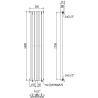 Mexen Nevada dekorativni radijator 1800 x 360 mm, 705 W, crni - W201-1800-360-00-70