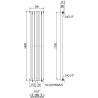 Mexen Nevada grzejnik dekoracyjny 1800 x 360 mm, 705 W, czarny - W201-1800-360-00-70