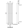 Mexen Nevada dekoratiivne radiaator 1800 x 480 mm, 940 W, must - W201-1800-480-00-70