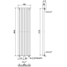 Mexen Nevada dekorativer Heizkörper 1800 x 480 mm, 940 W, schwarz - W201-1800-480-00-70