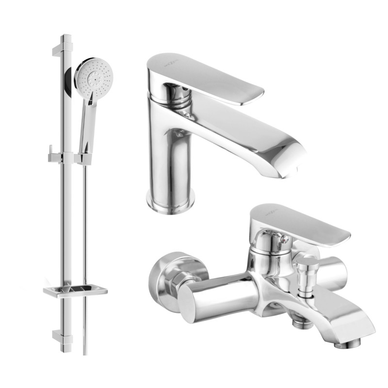 Mexen Pecos DQ40 bathtub set, chrome - 72703DQ40-00