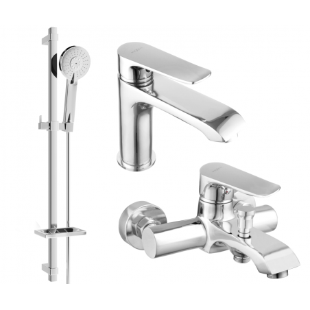 Mexen Pecos DQ40 conjunto de bañera, cromo - 72703DQ40-00