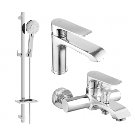 Mexen Pecos DQ40 zestaw wannowy, chrom - 72703DQ40-00