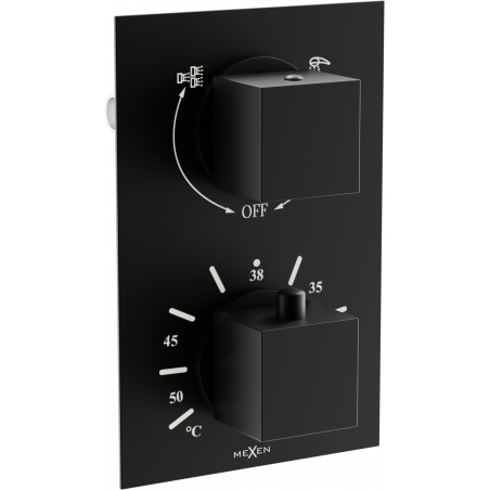 Mexen Cube thermostatische Wannen- und Duscharmatur 2-Wege, schwarz - 77502-70