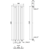 Mexen Oregon grzejnik dekoracyjny 1200 x 360 mm, 417 W, biały - W202-1200-350-00-20
