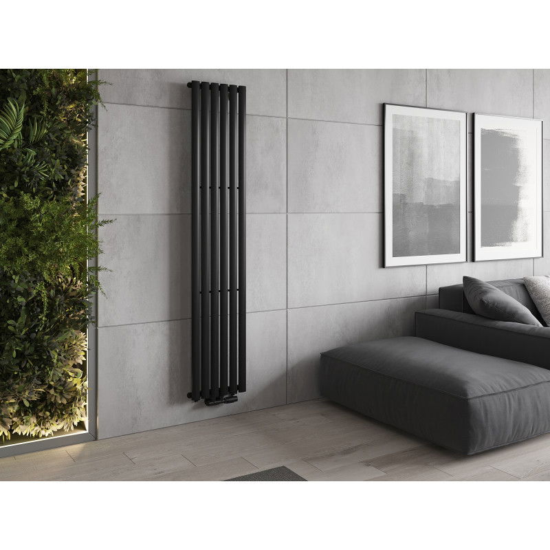 Mexen Oregon dekorativer Heizkörper 1800 x 360 mm, 604 W, schwarz - W202-1800-350-00-70