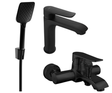 Mexen Pecos R62 Badewannen-Set, schwarz - 72703R62-70