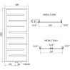 Mexen Orlando grzejnik dekoracyjny 1380 x 600 mm, 445 W, czarny - W207-1380-600-00-70