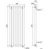 Mexen Texas decoratieve radiator 1200 x 460 mm, 659 W, wit - W203-1200-460-00-20