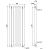 Mexen Texas radiateur décoratif 1200 x 460 mm, 659 W, blanc - W203-1200-460-00-20