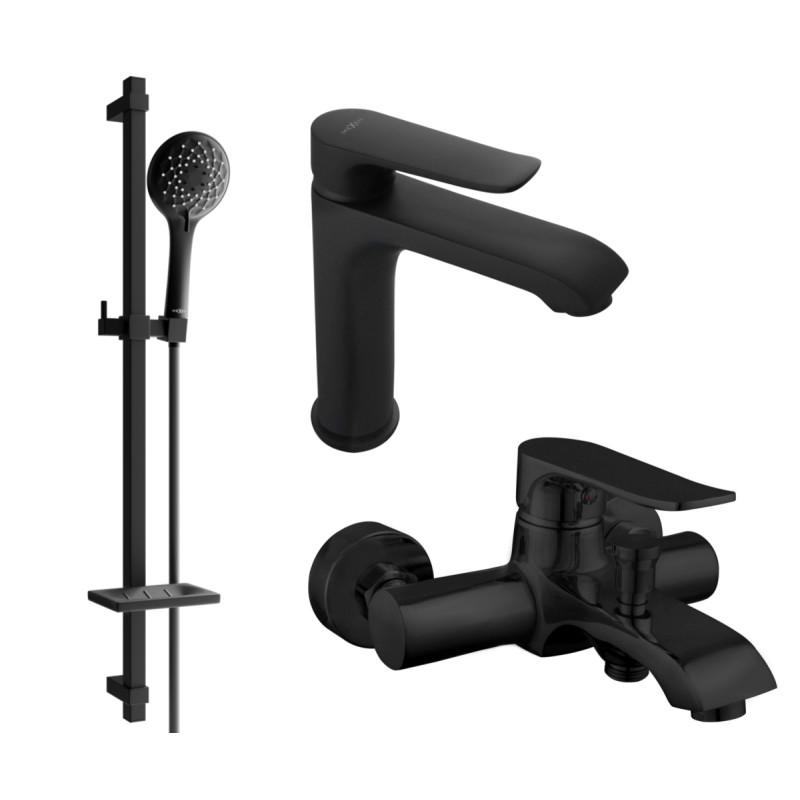 Mexen Pecos DQ40 vannikomplekt, must - 72703DQ40-70