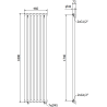 Mexen Texas dekoratiivne radiaator 1800 x 460 mm, 965 W, valge - W203-1800-460-00-20