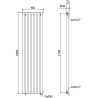 Mexen Texas radiateur décoratif 1800 x 460 mm, 965 W, noir - W203-1800-460-00-70