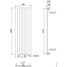 Mexen Topeka dekoratieve radiator 1400 x 480 mm, 950 W, zwart - W210-1400-480-00-70