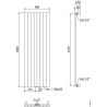 Mexen Topeka dekoratiivne radiaator 1400 x 480 mm, 950 W, must - W210-1400-480-00-70