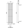 Mexen Tulsa dekoratiivne radiaator 1600 x 420 mm, 613 W, must - W219-1600-420-00-70