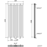 Radiateur décoratif Mexen Waco 1544 x 694 mm, 1550 W, noir - W217-1544-694-00-70