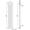 Mexen Kent dekoratiivne radiaator 1882 x 380 mm, 1392 W, valge - W216-1882-380-00-20