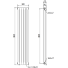Mexen Kent dekoratīvais radiators 1882 x 380 mm, 1392 W, melns - W216-1882-380-00-70