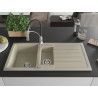 Mexen Andres fregadero de granito de 1,5 cubetas con escurridor y grifo de cocina Aster, beige - 6515-69-73450-07