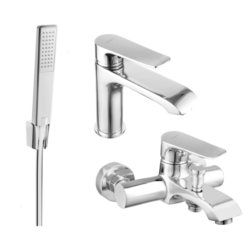 Mexen Pecos R72 vannikomplekt, kroom - 72703R72-00