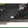Mexen Andres Granitspüle 1,5-Becken mit Abtropffläche und Küchenarmatur Aster, schwarz/silber - 6515-73-73450-07-B