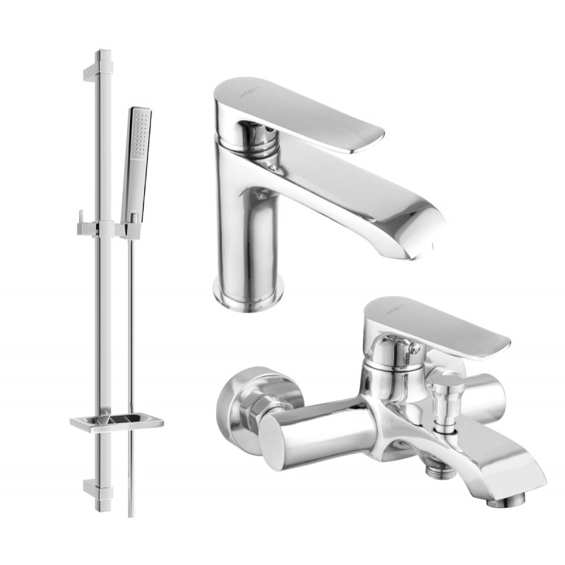 Mexen Pecos DQ72 bath set, chrome - 72703DQ72-00