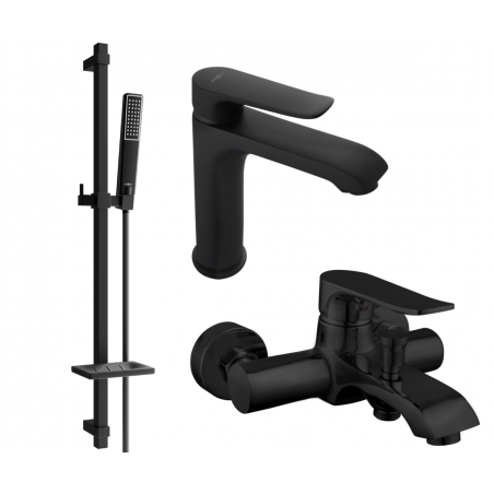 Mexen Pecos DQ72 bathtub set, black - 72703DQ72-70