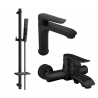 Mexen Pecos DQ72 bath set, black - 72703DQ72-70