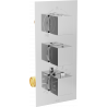 Mexen Cube mitigeur thermostatique pour baignoire-douche à 3 sorties, chrome - 77503-00