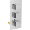 Mexen Cube thermostatic bath-shower faucet 3-outlet, chrome - 77503-00