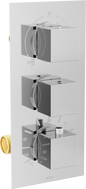 Mexen Cube thermostatic bath-shower faucet 3-outlet, chrome - 77503-00
