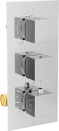 Mexen Cube thermostatische Wannen- und Duscharmatur 3-Ausgänge, Chrom - 77503-00
