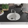 Mexen Kevin 1-bowl granite kitchen sink with drainer and Aster faucet, white - 6517-20-73450-07-B