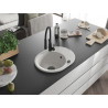 Mexen Kevin fregadero de granito de 1 compartimento con escurridor y grifo de cocina Aster, blanco - 6517-20-73450-70-B