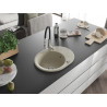 Mexen Kevin Granitspüle mit 1 Becken, Abtropffläche und Küchenarmatur Aster, beige - 6517-69-73450-07