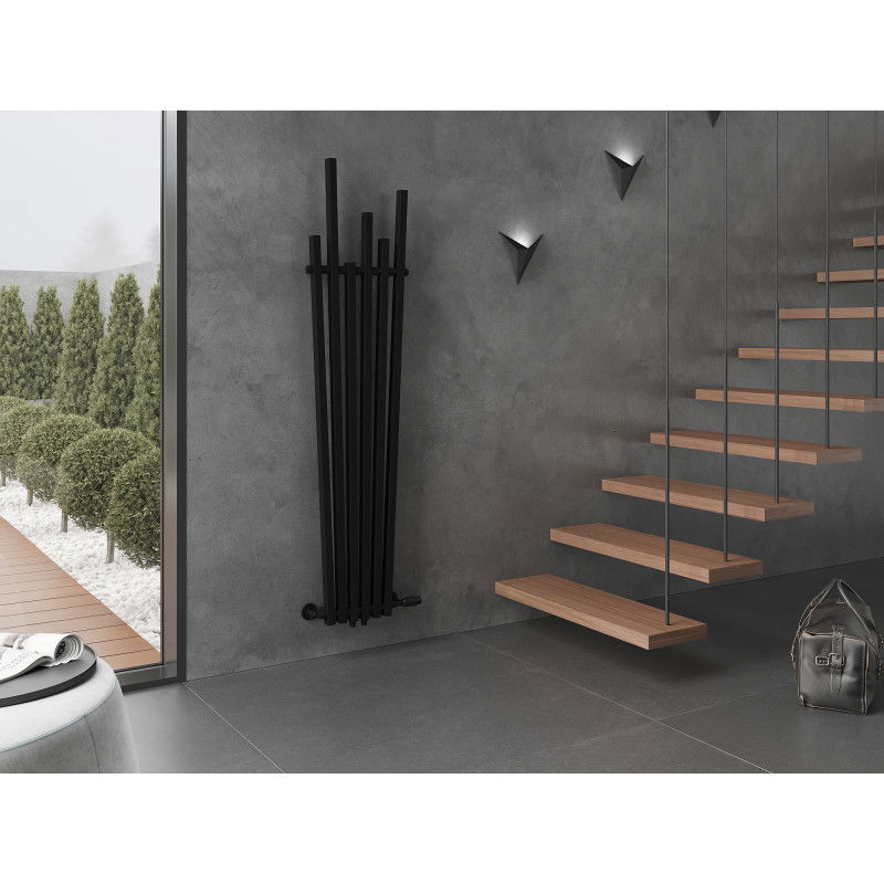 Mexen Omaha dekorativ radiator 1800 x 420 mm, 655 W, svart - W208-1800-420-00-70