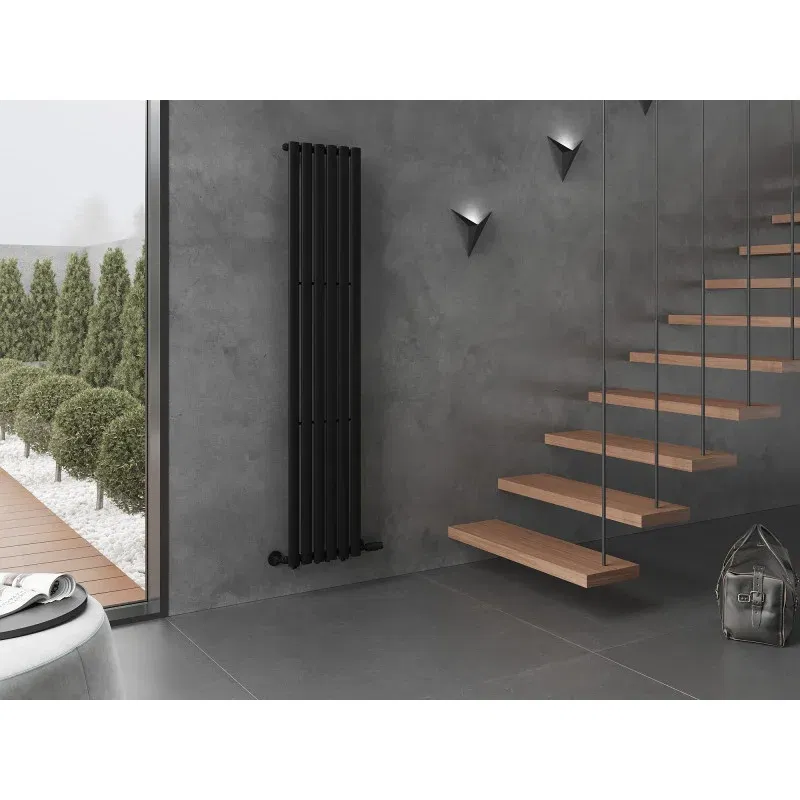 Mexen Oregon dekorativer Heizkörper 1800 x 360 mm, 604 W, schwarz - W202-1800-350-00-70