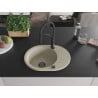 Mexen Kevin granitische gootsteen 1-kompartement met afdruiprek en keukenmengkraan Aster, beige - 6517-69-73450-70-B