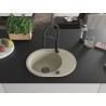 Mexen Kevin lavello da cucina in granito 1-vasca con scolapiatti e rubinetto Aster, beige - 6517-69-73450-70-B