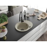 Mexen Kevin Granitische spoelbak 1-komorig met afdruiprek en keukenkraan Aster, beige - 6517-69-73450-70-B