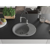 Mexen Kevin fregadero de granito de 1 cámara con escurridor y grifo de cocina Aster, gris - 6517-71-73450-07-B
