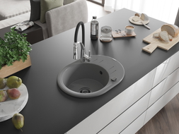 Mexen Kevin graniitköögivalamu 1-kausiga nõrgumisalusega ja köögisegisti Aster, hall - 6517-71-73450-07-B