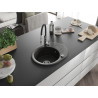 Mexen Kevin lavello in granito a 1 vasca con scolapiatti e rubinetto da cucina Aster, nero/oro metallizzato - 6517-75-73450-07