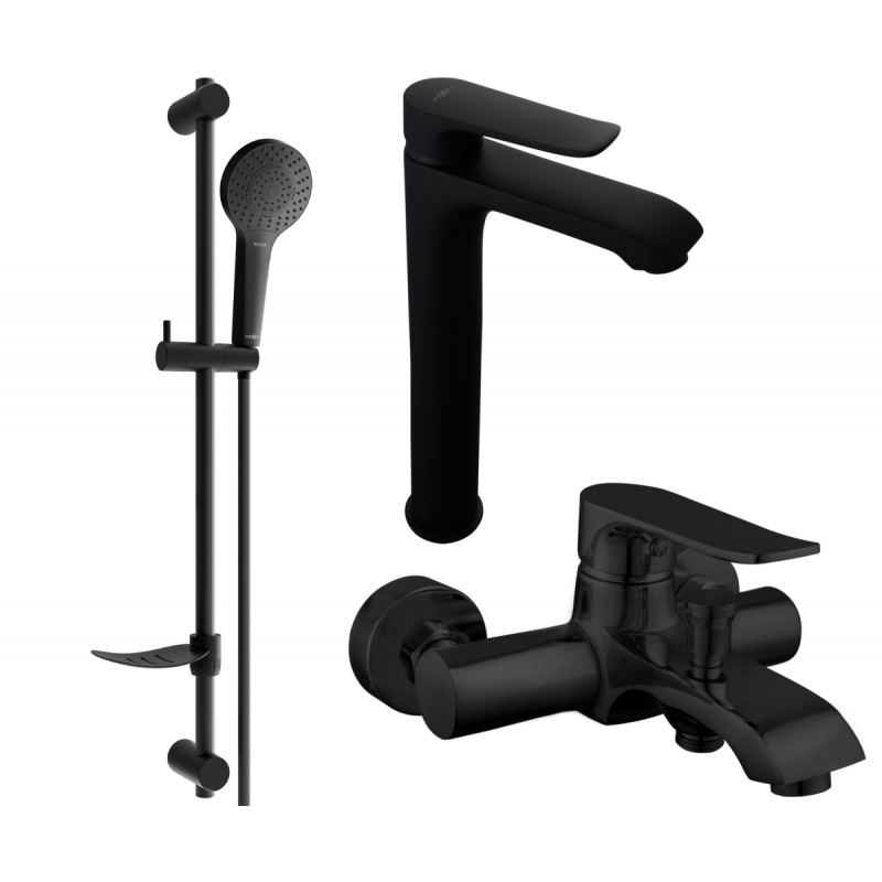 Mexen Pecos DF05 conjunto de bañera, negro - 72713DF05-70