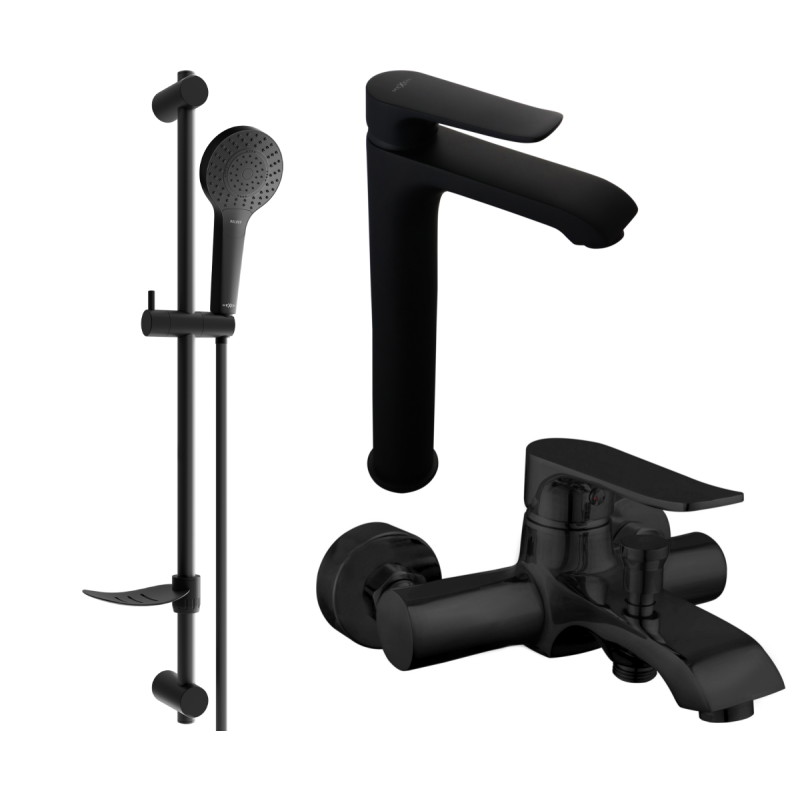 Mexen Pecos DF05 set za kadu, crni - 72713DF05-70