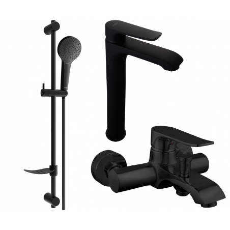 Mexen Pecos DF05 conjunto de bañera, negro - 72713DF05-70